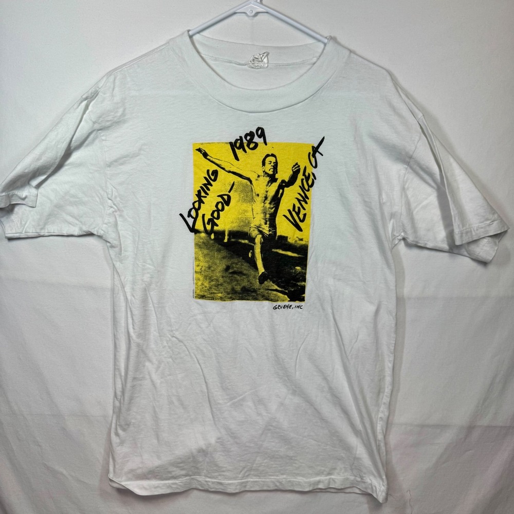 1989 Graphic T-Shirt Looking Good Venice CA Mens Sz Large Y2K